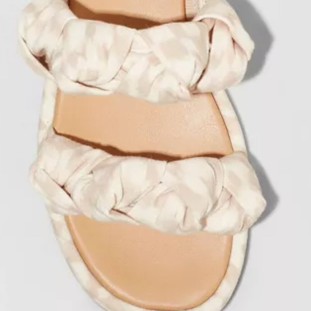 New Cream & White Knotted Slide Sandals - Universal Thread - Picture 5 of 6